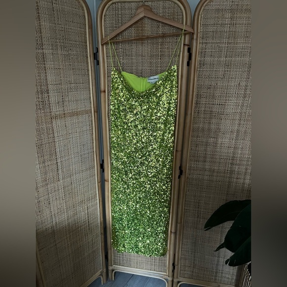 Sachin + Babi Lime Green Sequin Midi Dress - Picture 5 of 10